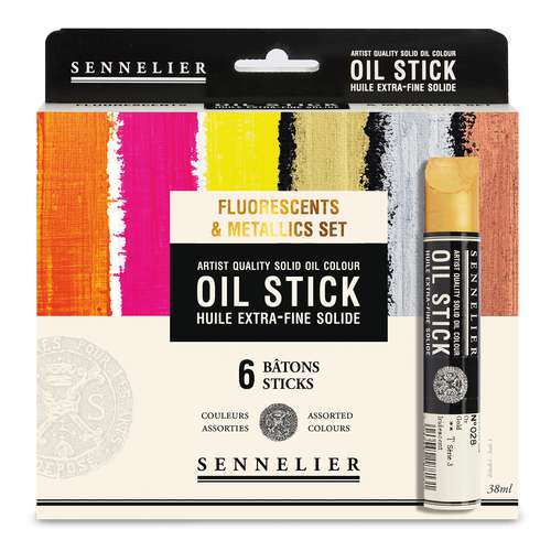 SENNELIER OIL STICKS Fluorescent & Metallics Set
