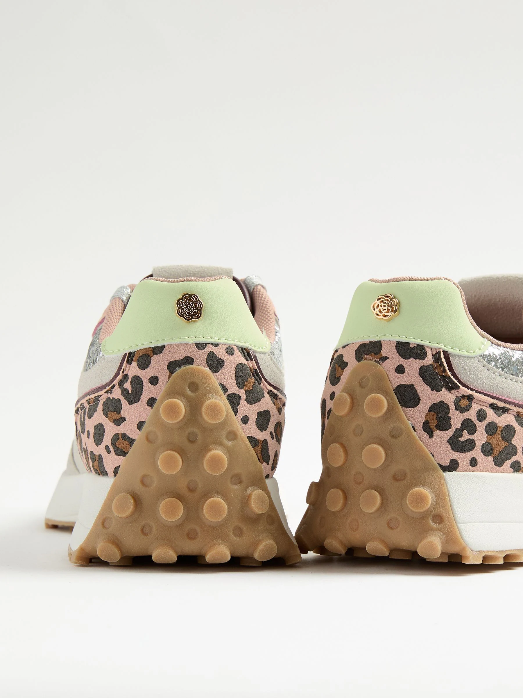 Zilverglitter - Love & Roses - Retro comfortabele joggingsneakers van gemengd materiaal