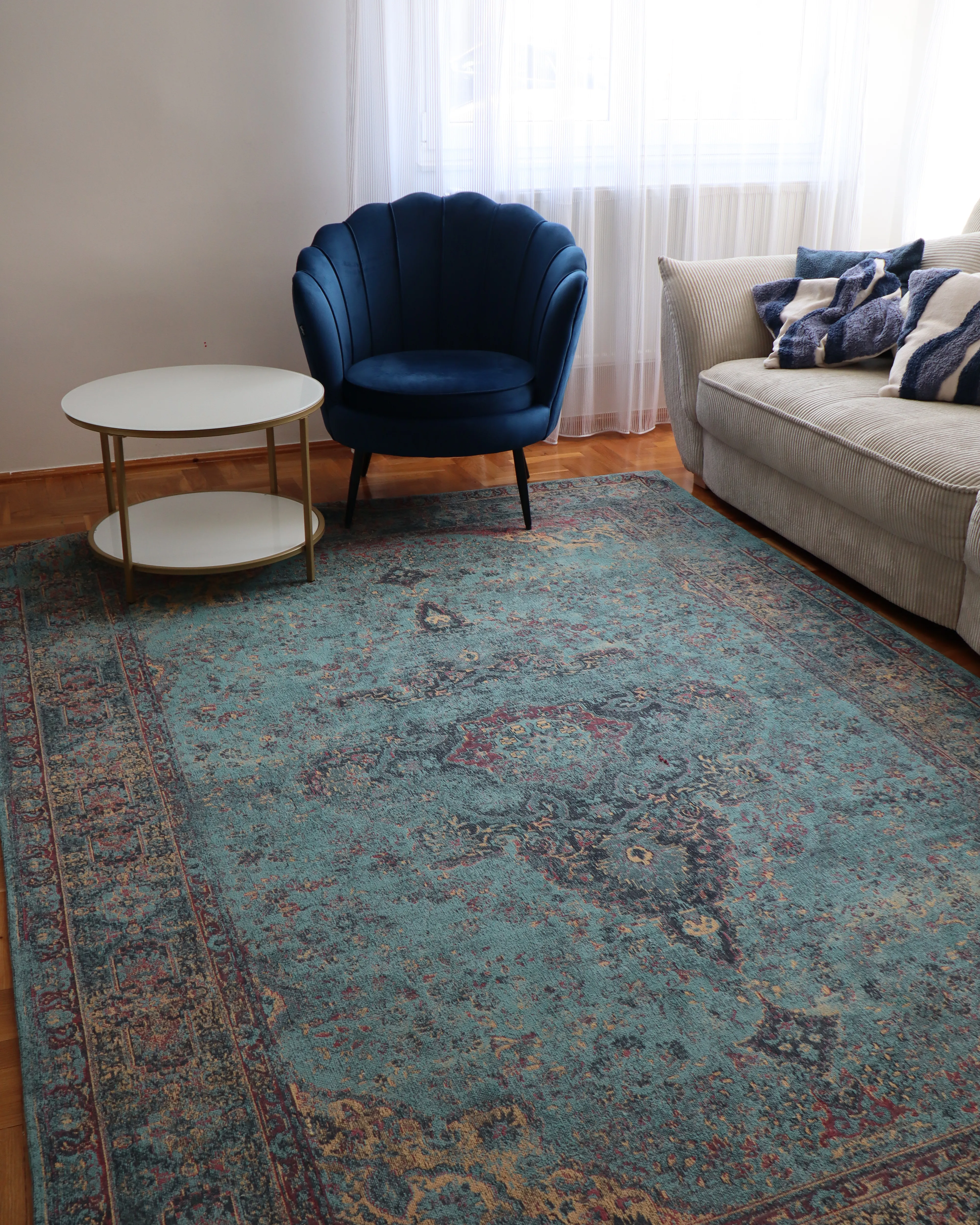 Vloerkleed KANSU Blauw 160 x 230 cm Katoen