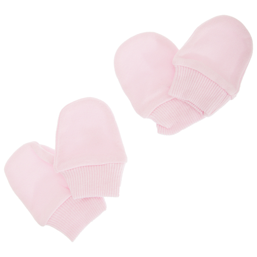 Luvas elásticas 100% algodão para recém-nascidos (pacote com 2 pares) Universal Textiles (rosa)