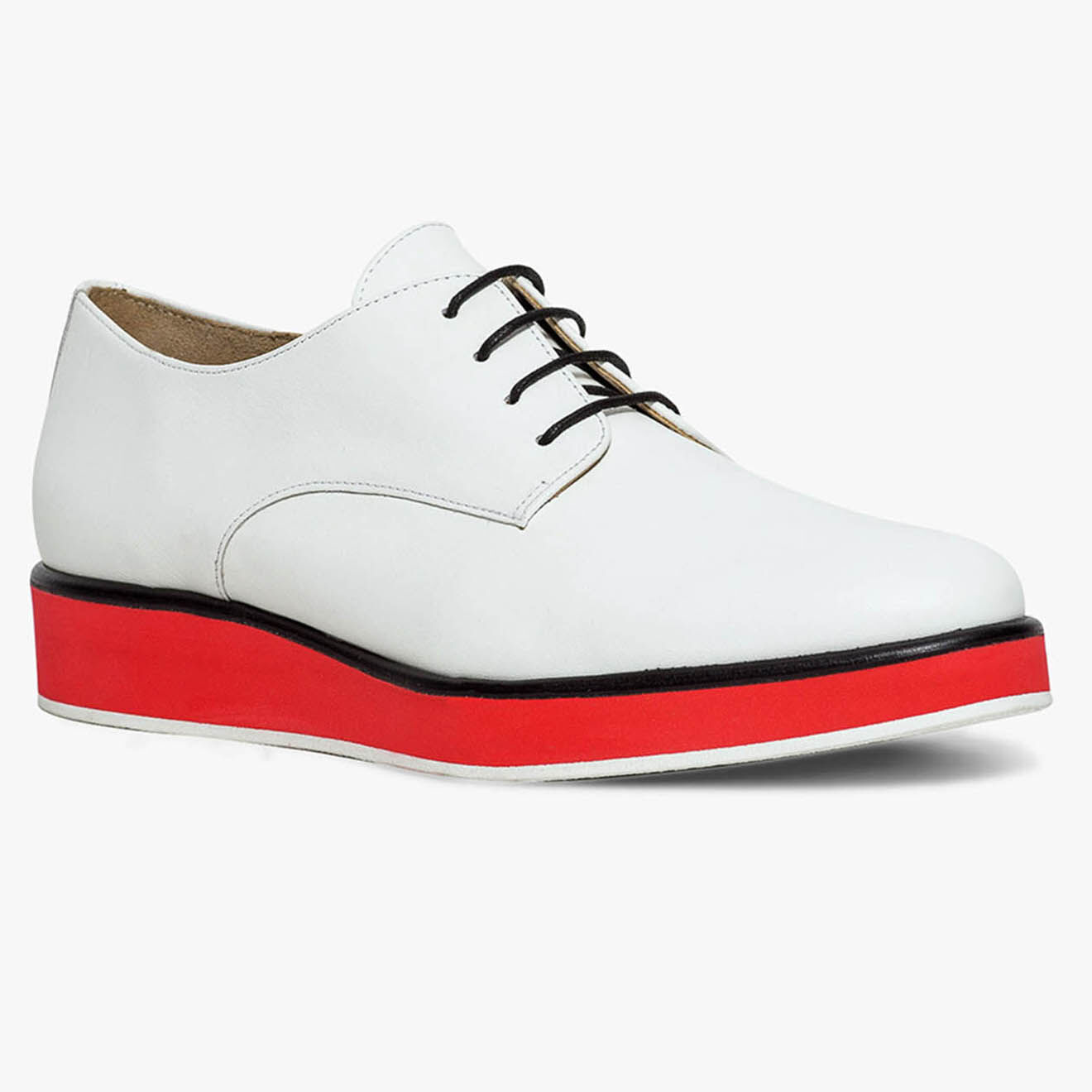 Bocage Derbies en Cuir Lake blanches