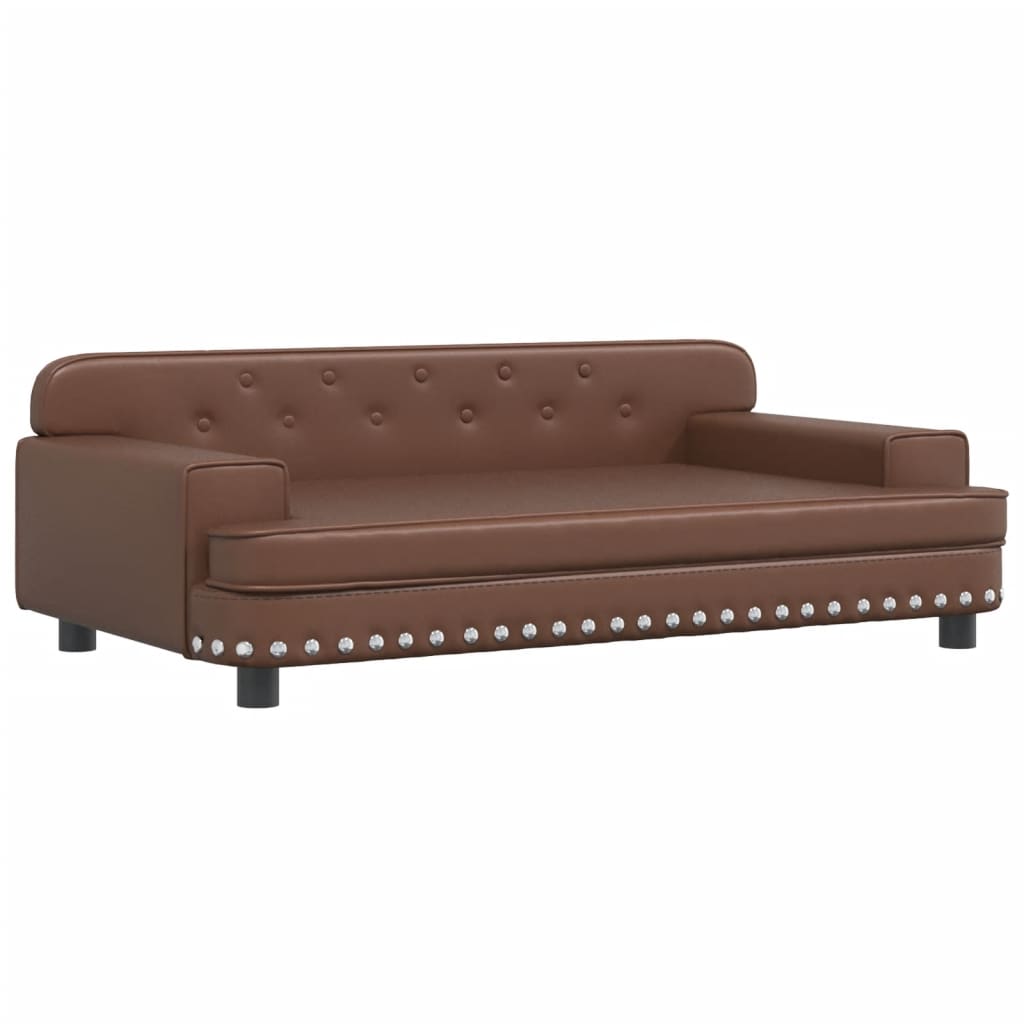 Cama para cães em couro sintético marrom vidaXL, 90x53x30 cm