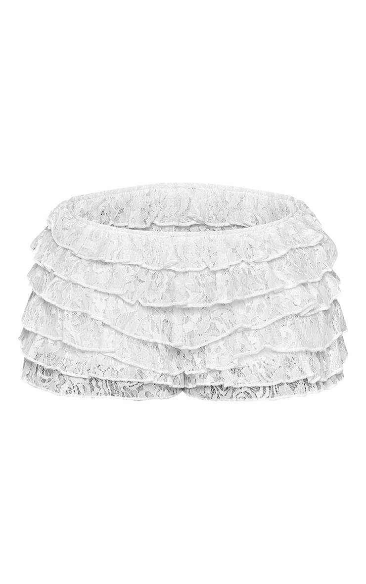 Crème Short Bloomer Mini À Volants En Dentelle Blanche Petite