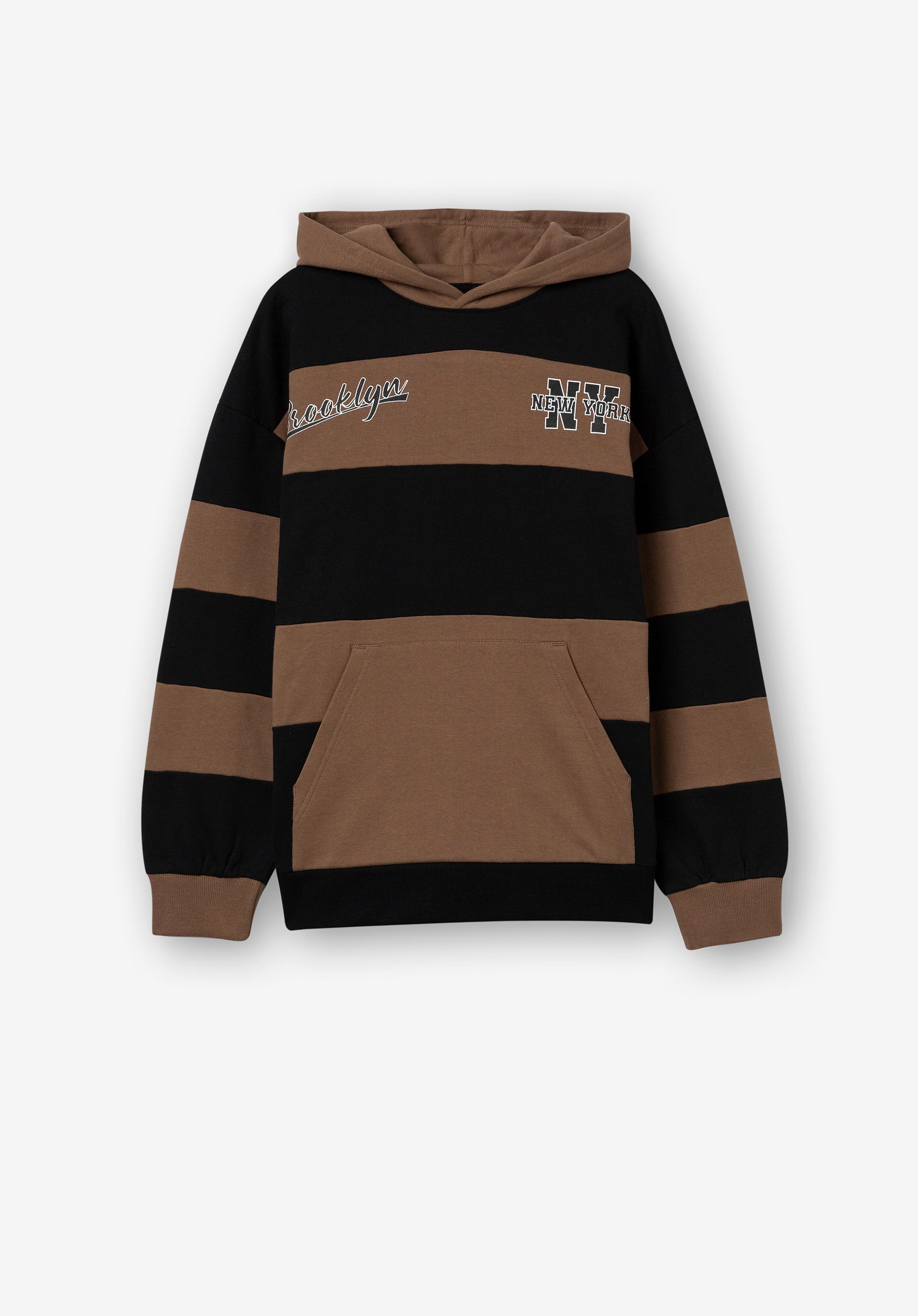 Hoodie Bicolor com Estampado Frontal