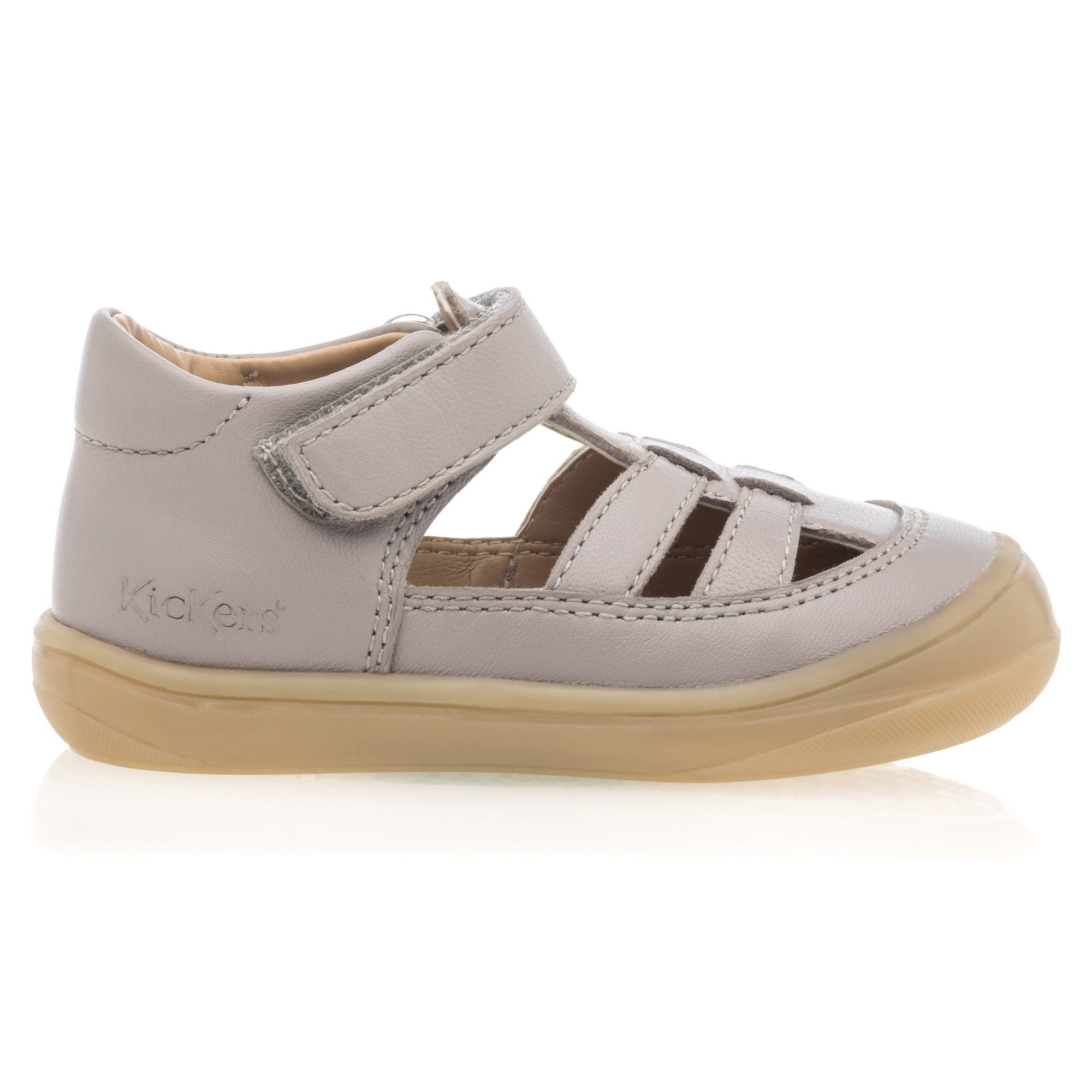 Chaussures premiers pas Bébé fille en cuir gris