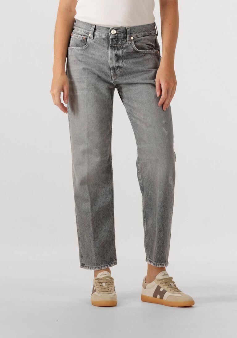 grijze closed straight leg jeans jonta