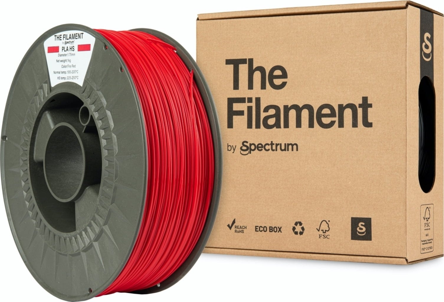 The Filament  PLA HS Fire Red, 1,75 mm / 1000 g    Kosteneffizientes PLA für hohe Geschwindigkeiten in Fire Red