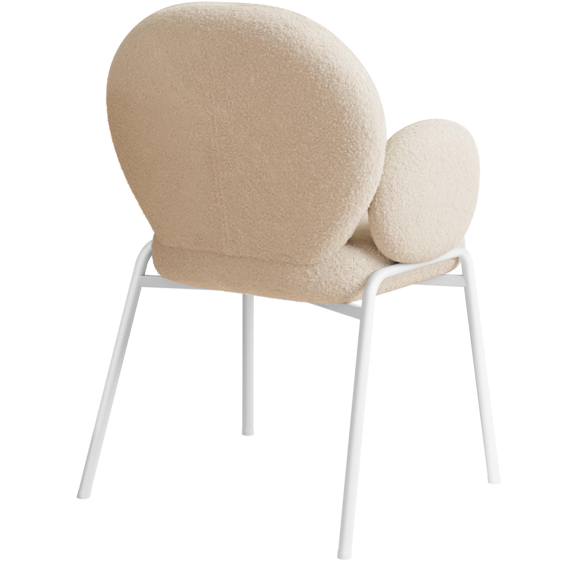 tectake® Stuhl, gepolstert mit Bouclé-Bezug, runde Stahlbeine, Belastbarkeit 120 kg, 61,5 x 62 x 90 cm