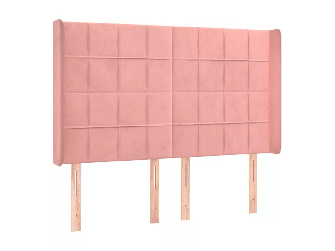 Sommier tapissier avec matelas et LED Rose 140x200 cm Velours