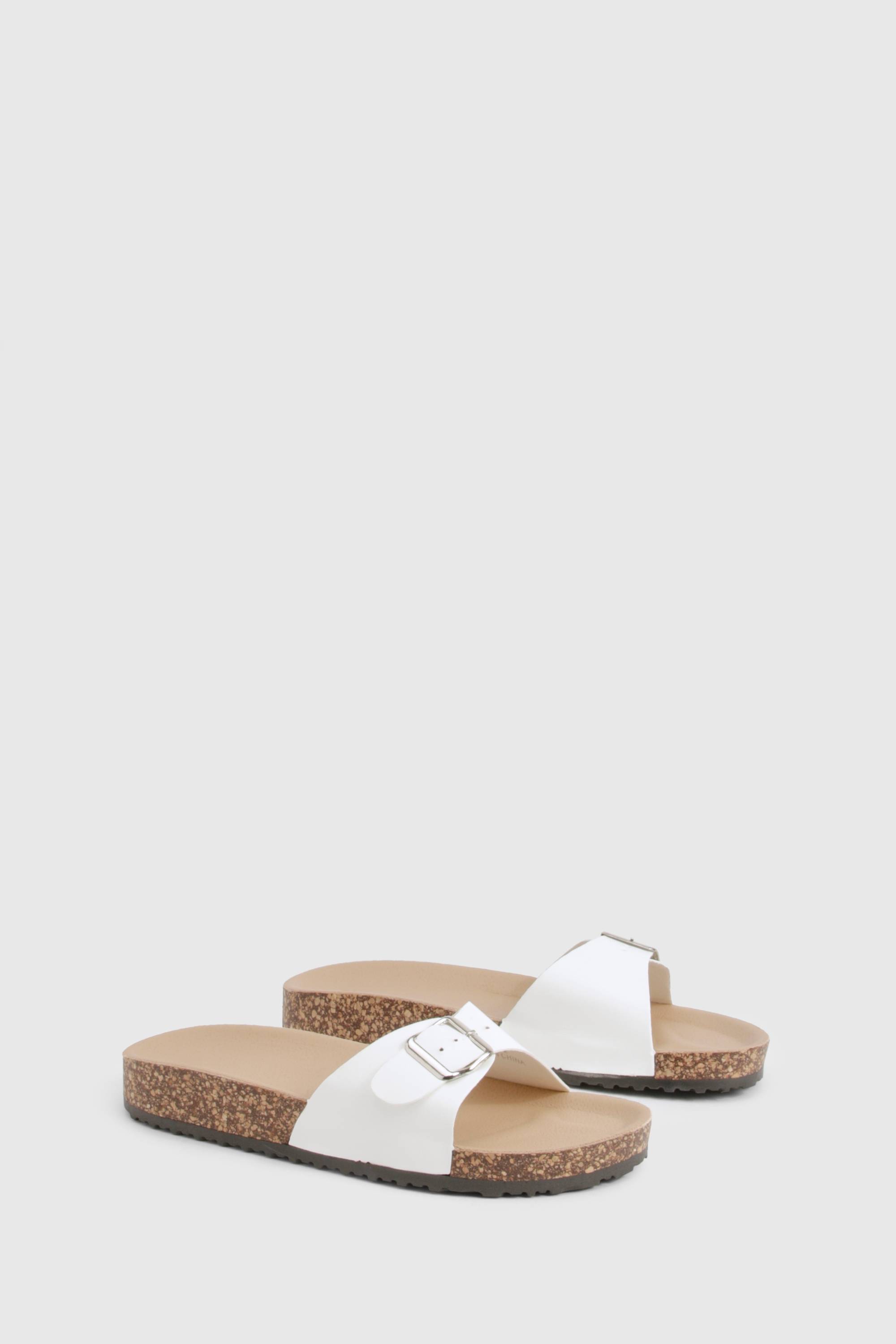 boohoo Buckle Footbed Slider
