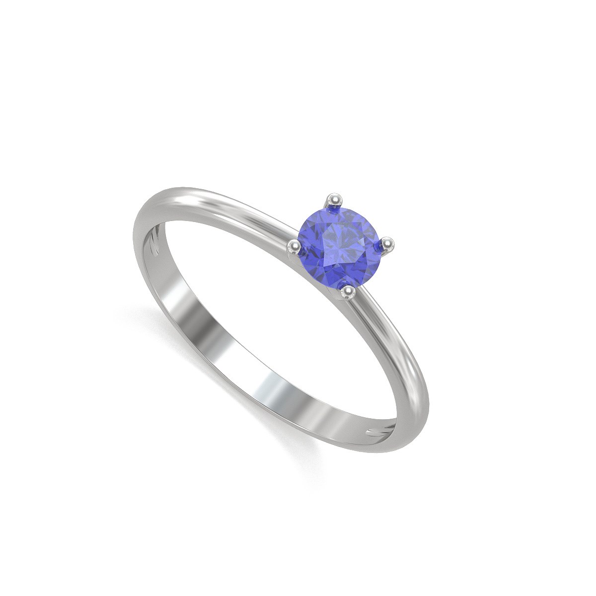 Bague Solitaire Tanzanite sur Argent 925 1.59grs