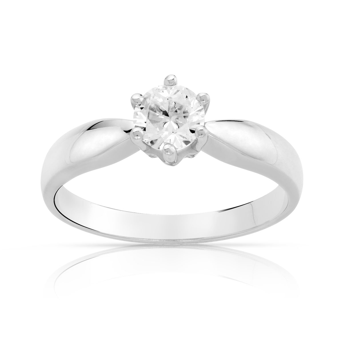Bague solitaire or 750 diamant 50/100e de carat