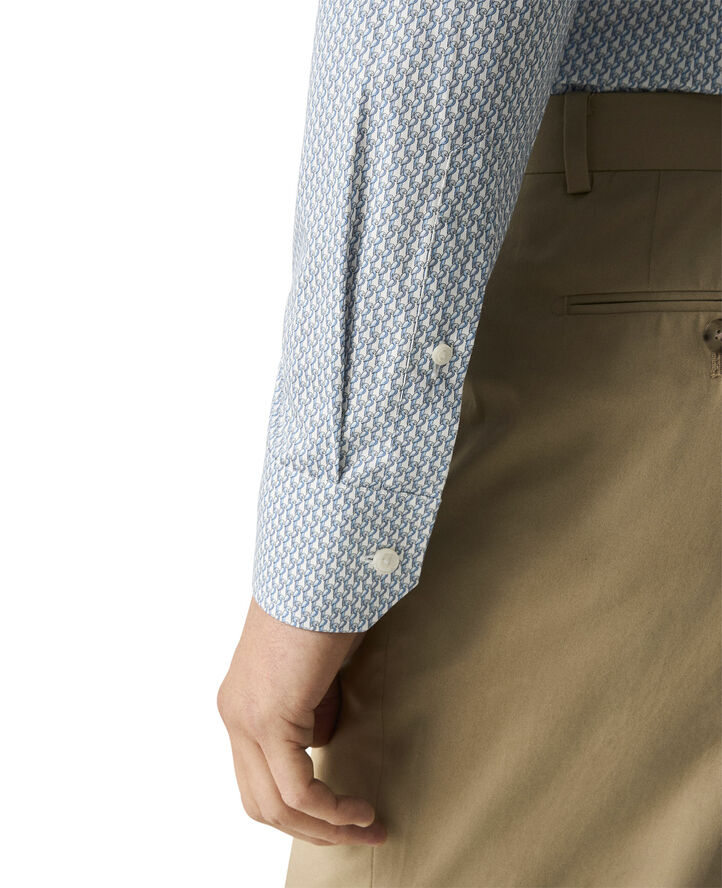 ETON Contemporary Fit Light blue Parrot Print Signature Twill Shirt Blå
