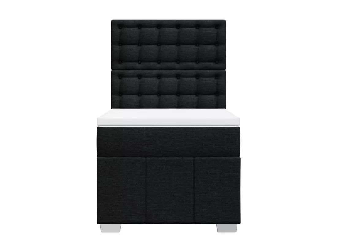 Sommier à lattes de lit avec matelas Noir 90x190 cm Tissu