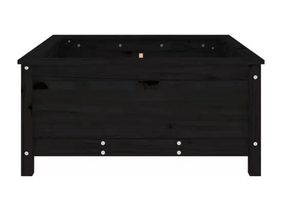 Jardinière noir 82,5x82,5x39 cm bois massif de pin