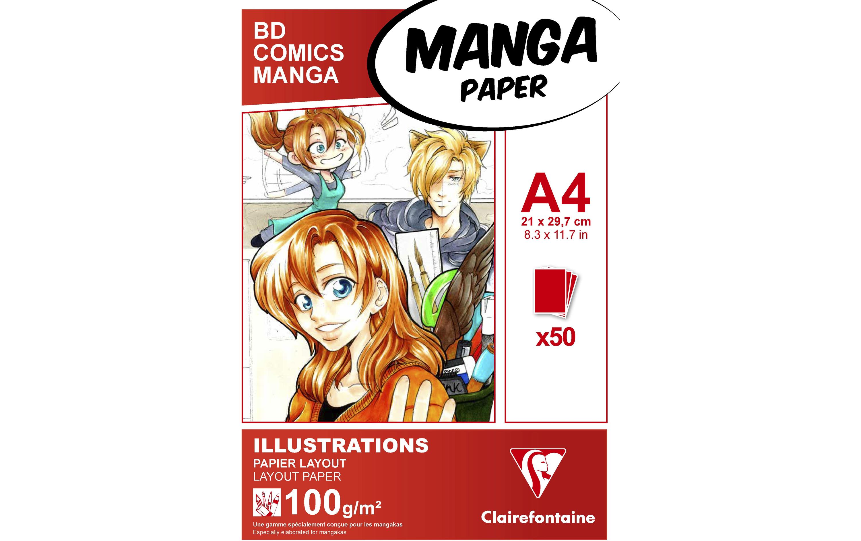 Zeichenblock Manga A4, 50 BlattLayoutpapier für Illustrationen und Multitechniken