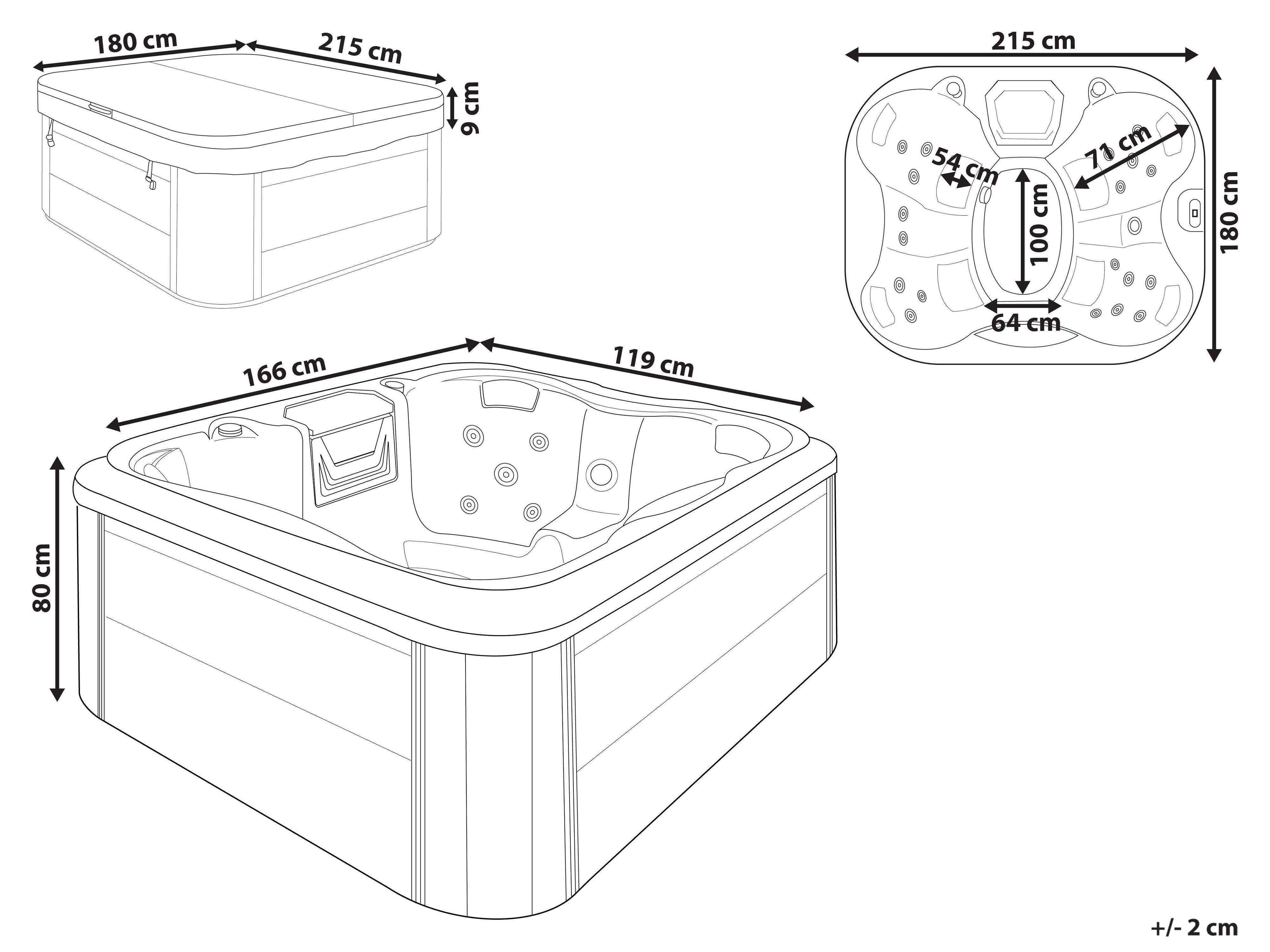 Buiten hottub met LED ARCELIA Blauw