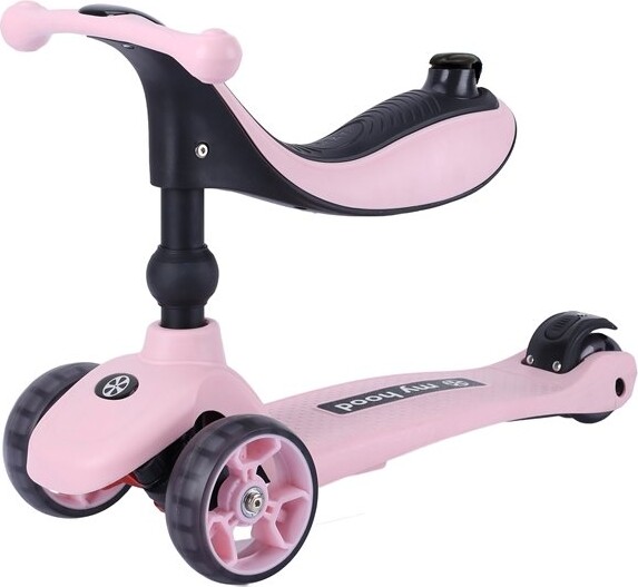 My Hood - 2-I-1 Løbecykel Og Løbehjul - Kick'n Ride - Pink