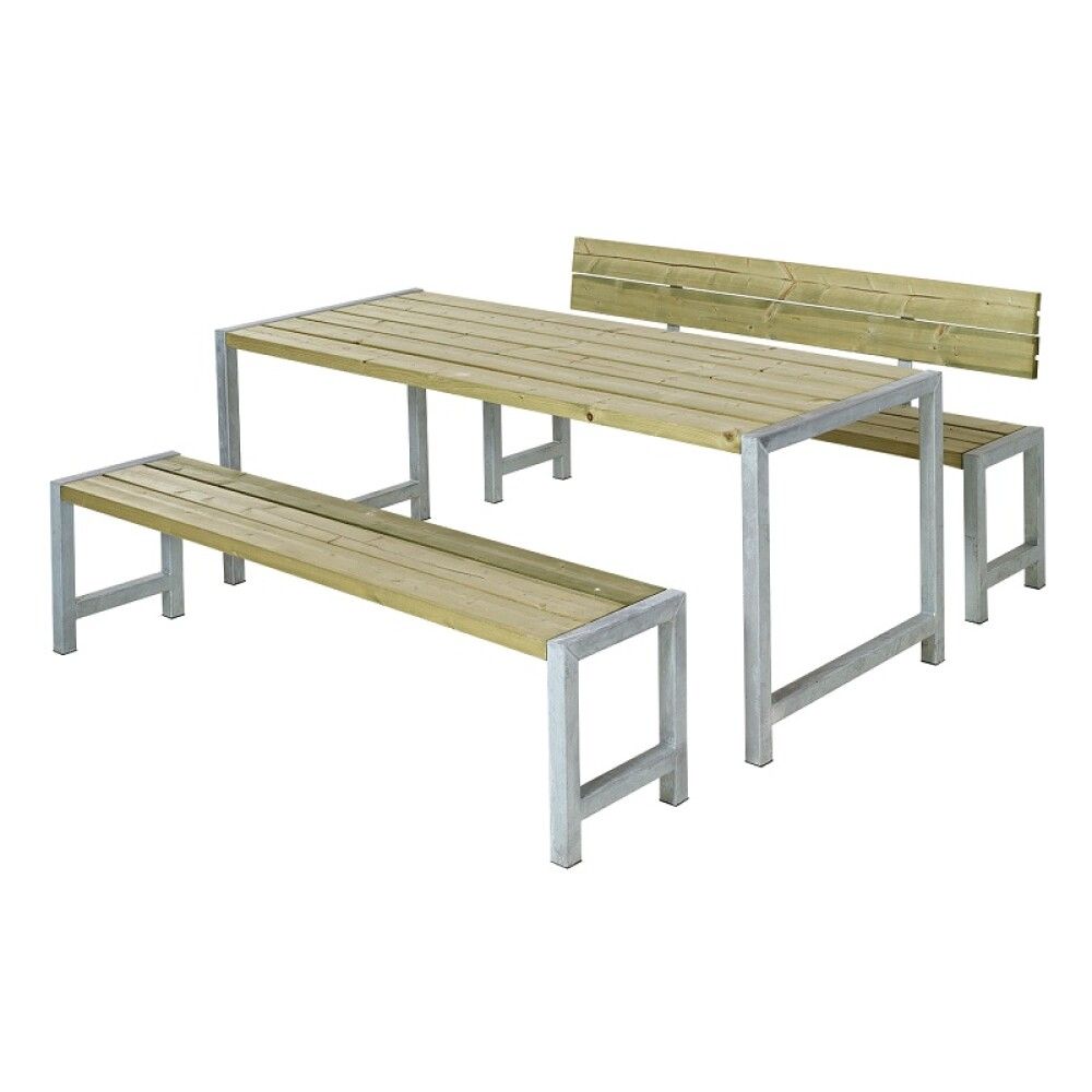 BENKESETT PLUS BORD/2 BENKER/1 RYGGSTØTTE 186CM