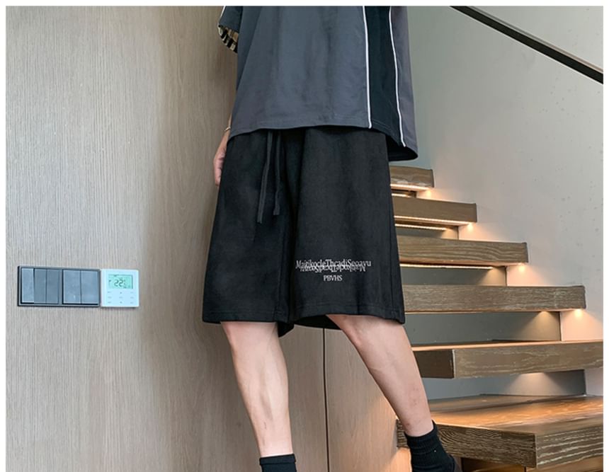Trimecca - Shorts met trekkoord en letters