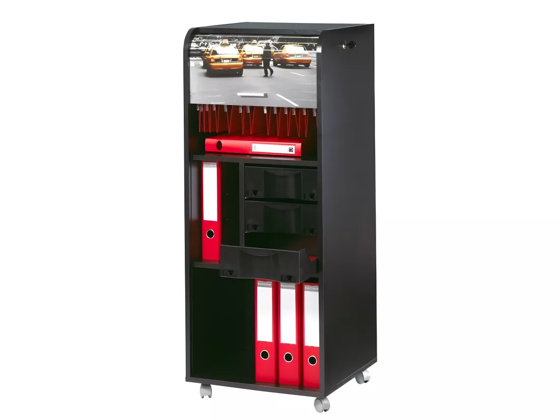 Caisson de Bureau Mobile Noir 108 cm - Coloris: New York 504