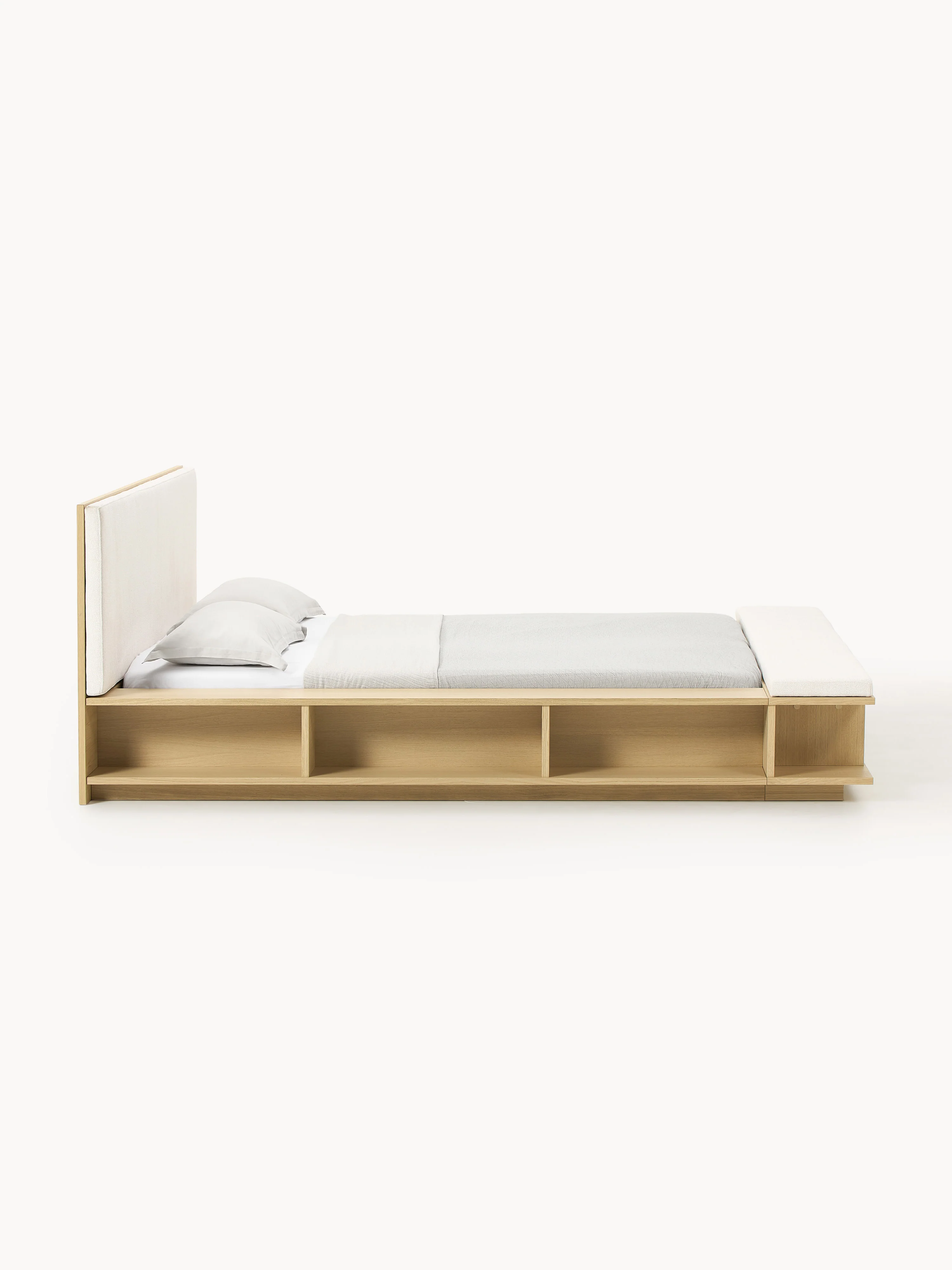 Houten bed Clark met bank en zijplanken