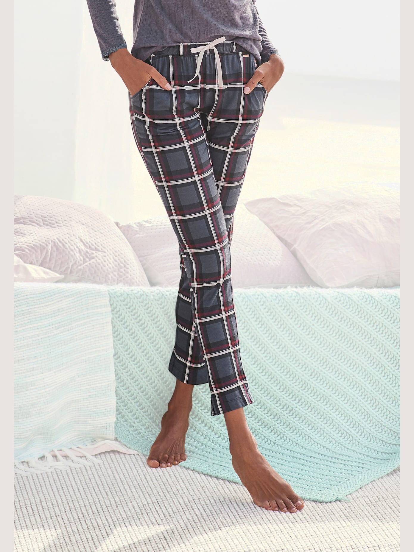 Bas de pyjama pantalon de nuit élégant avec motif sur toute la surface