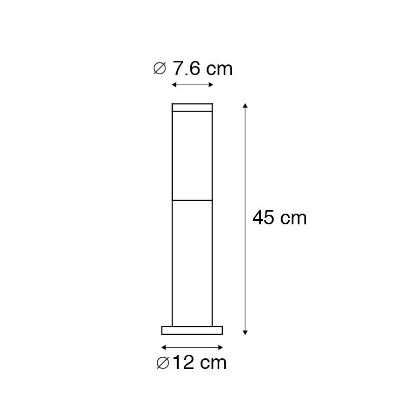 Moderne buitenlamp paal staal 45 cm IP44 - Rox