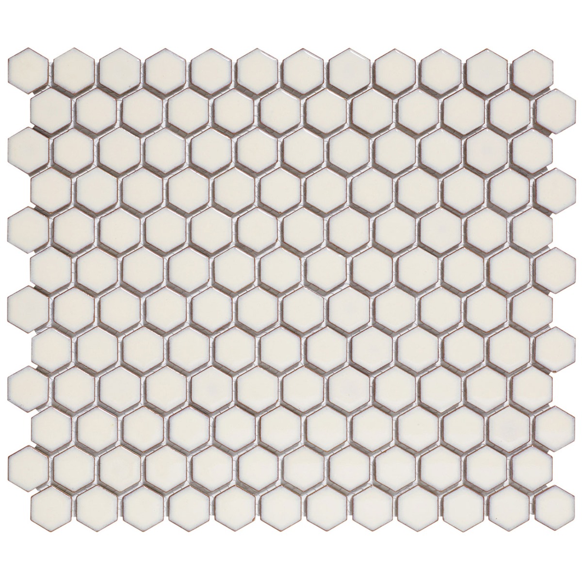 The Mosaic Factory Barcelona mini hexagon mozaïek tegels 26x30 zacht wit met rand