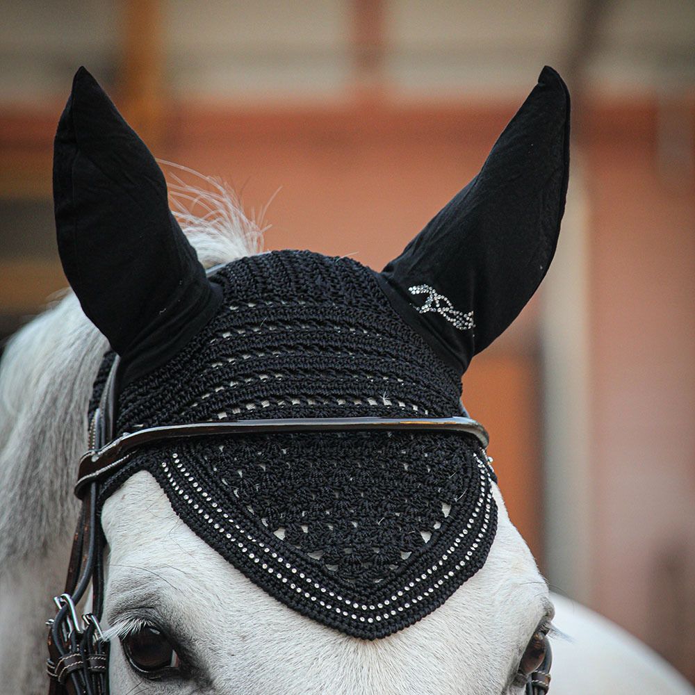 Pénélope NEW STRASS - Bonnet anti-mouche noir