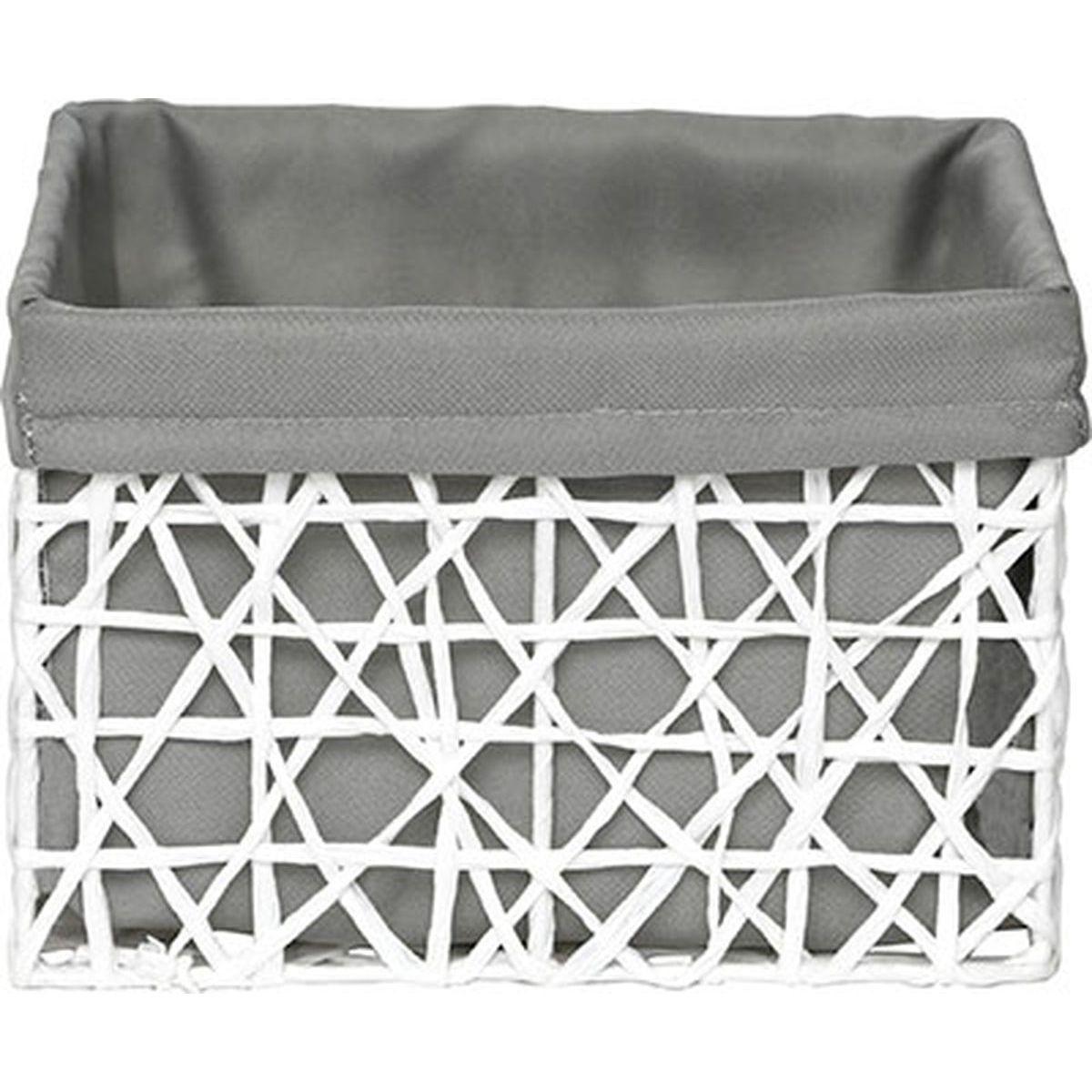 PANIER TGM PAPIER BLANC TISSU GRIS