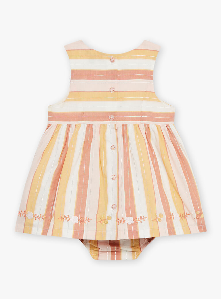 Robe et culotte écrues à imprimé à rayures