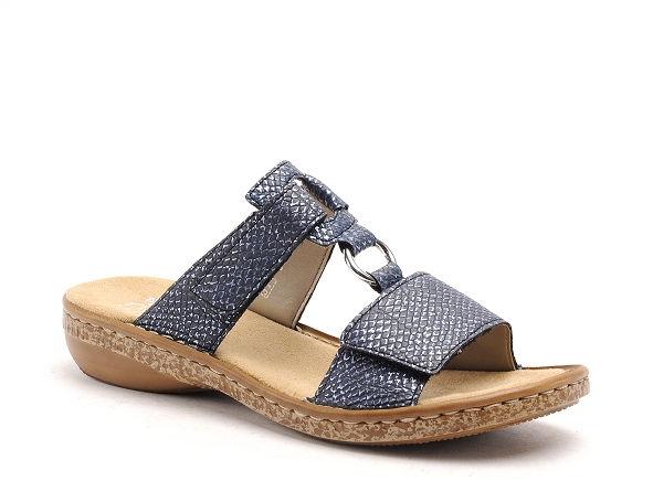 Rieker mules et sabots plats femme 628p9 bleu