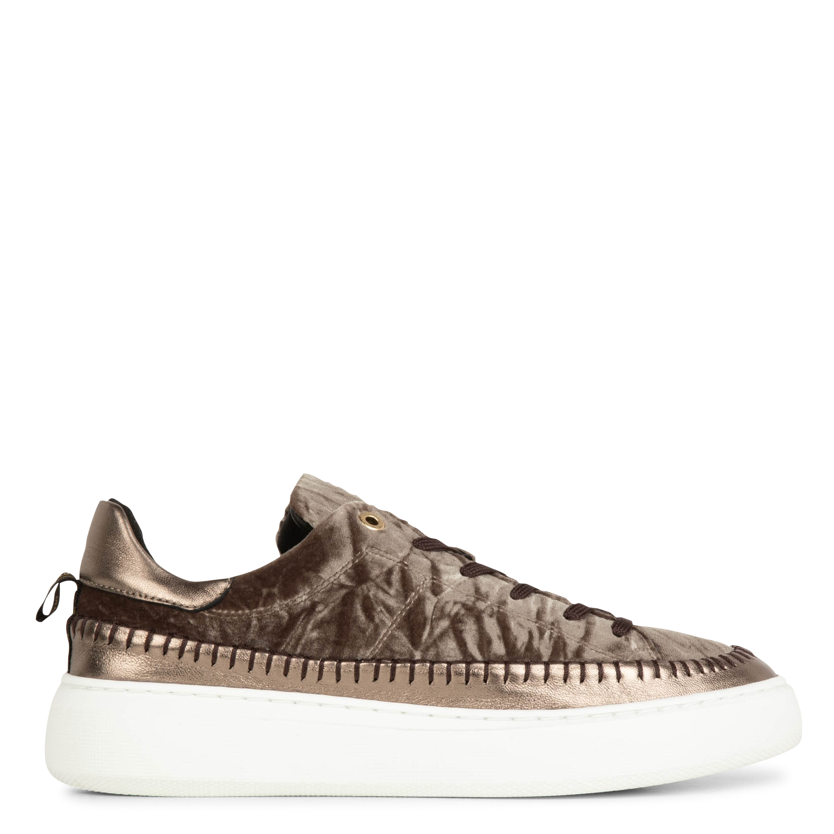 FLEUR - Baskets basses en cuir mélangé | Beige