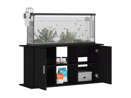 Support pour aquarium noir 121x41x58 cm bois d'ingénierie