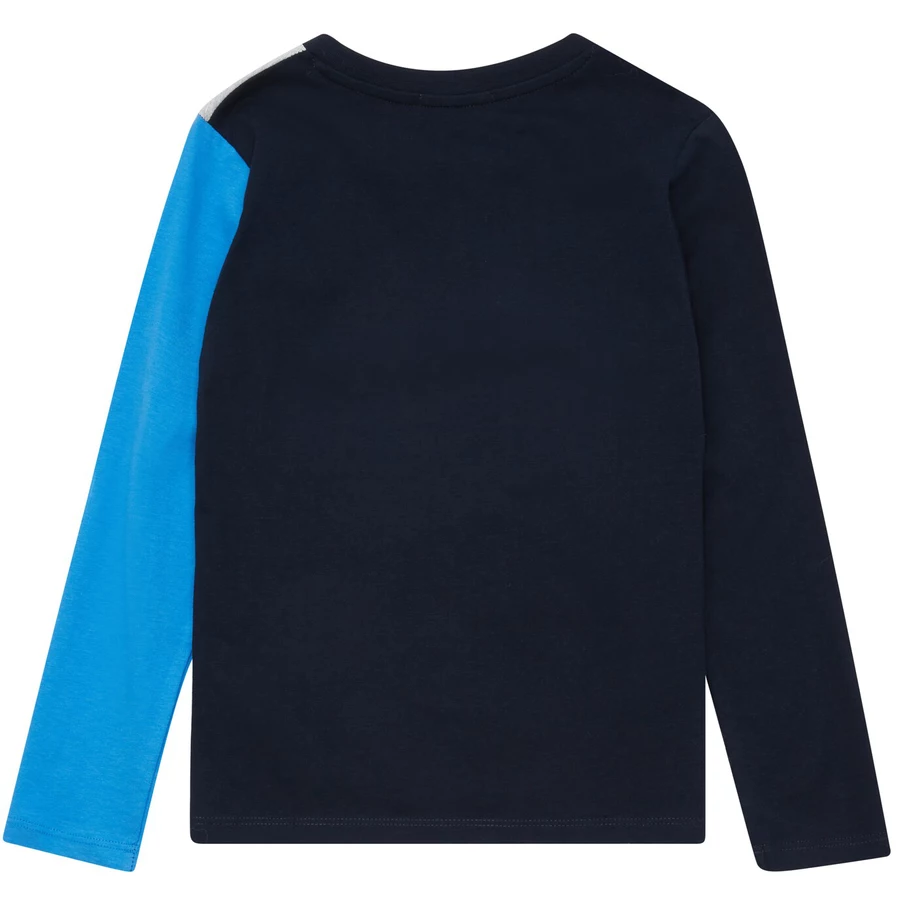 TOM TAILOR Langarmshirt mit Colorblocking dunkelblau