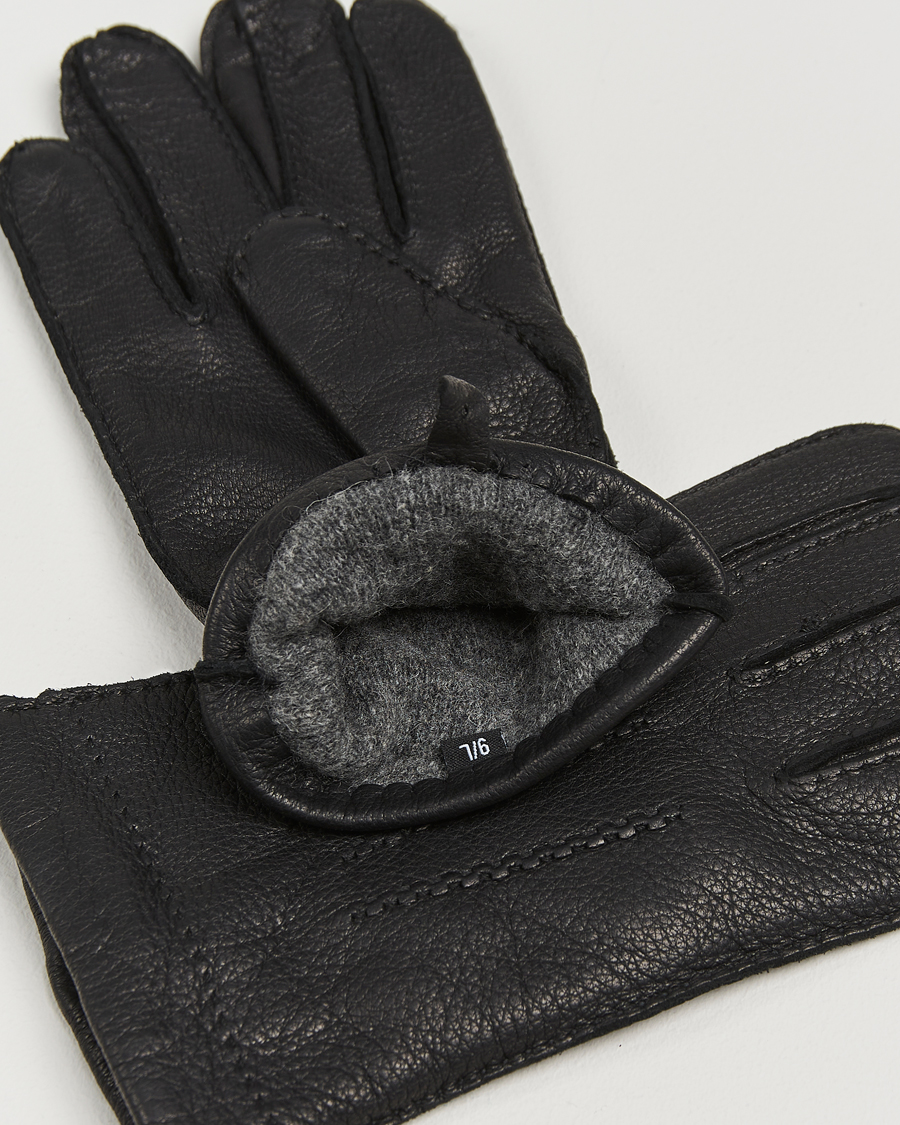 Amanda Christensen Lined Deerskin Gloves Black