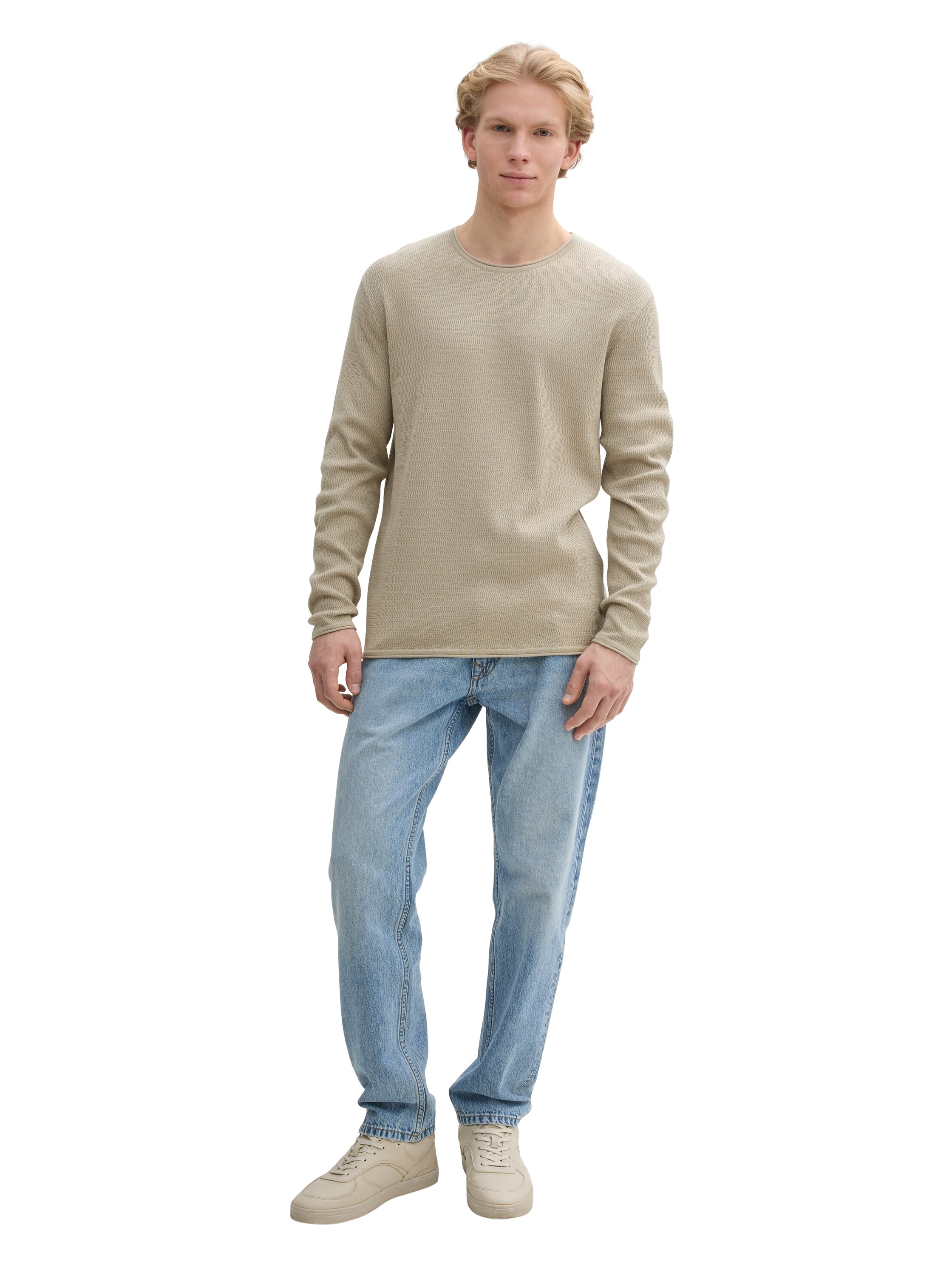 TOM TAILOR Denim Rundhalspullover , mit Struktur