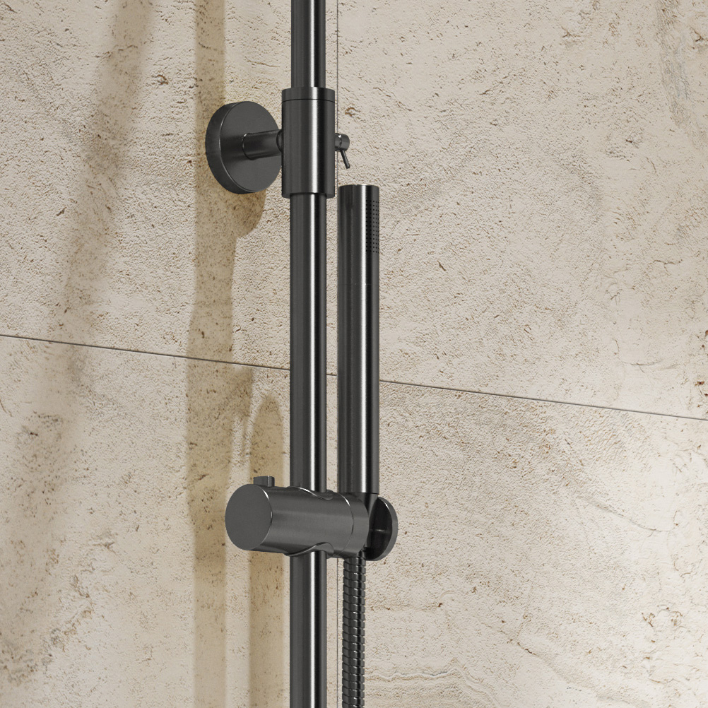 Saniclear Iron Stripes opbouw regendouche verouderd ijzer / gunmetal met 30cm hoofddouche