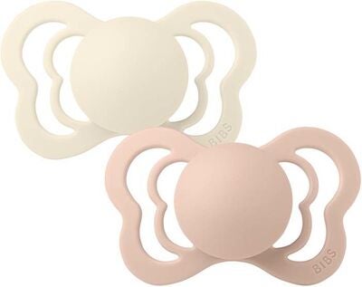 BIBS Couture Smokker 2-pack Silikon Str 2, Ivory/Blush