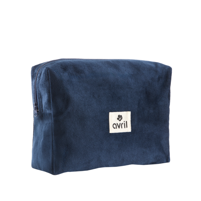 Trousse velours bleue 22 x 16 cm