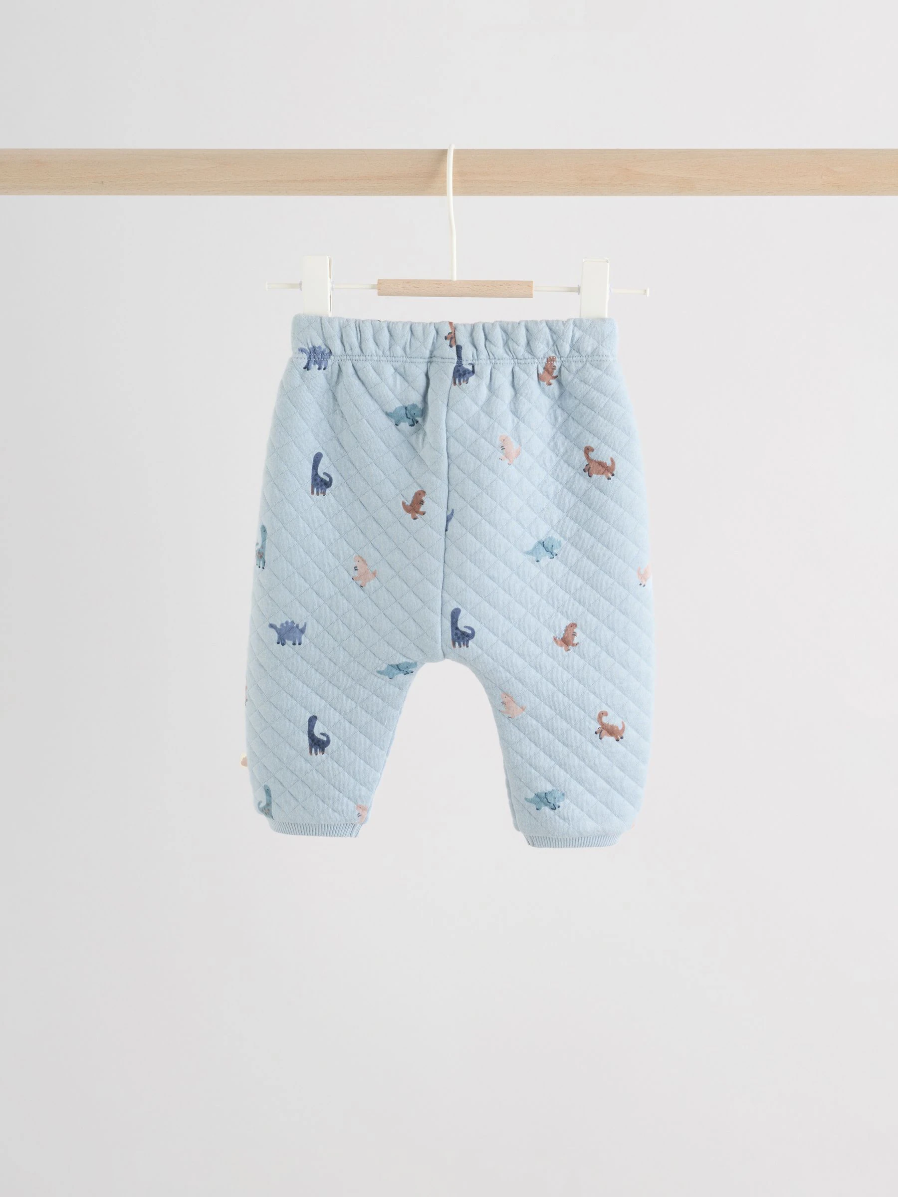 Blauw met dinosaurus - Set van gewatteerde sweater en joggingbroek voor baby's (0mnd-2jr)