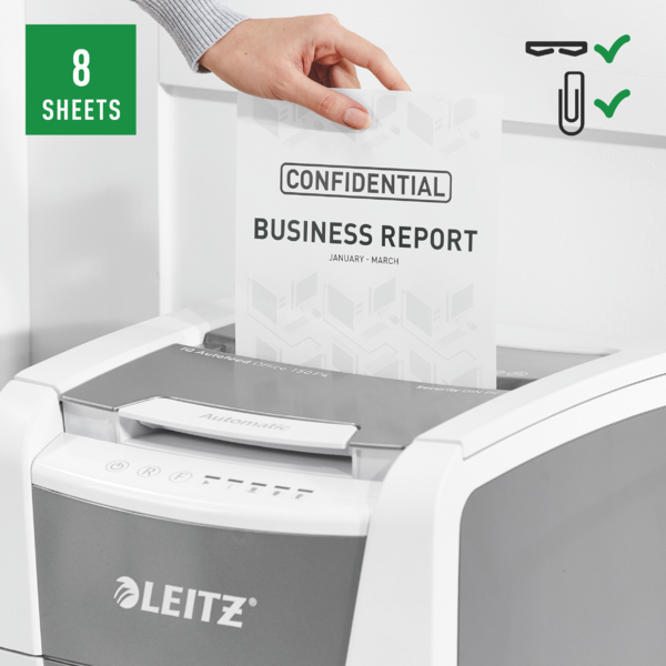 Destructeur Leitz IQ Auto+ Office 150 P4 - coupe croisée