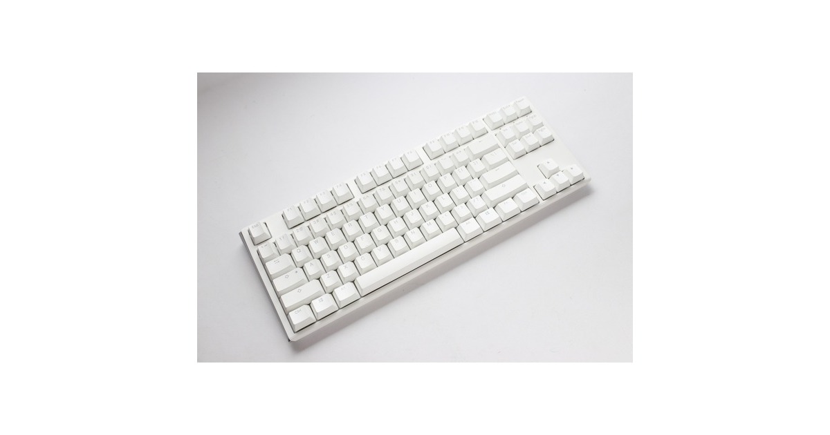 DuckyOne 3 Classic Pure White TKL, toetsenbord  (Wit, US lay-out, Cherry MX Speed Silver, RGB led, Double-shot PBT, Hot-swappable, QUACK Mechanics, 80%)