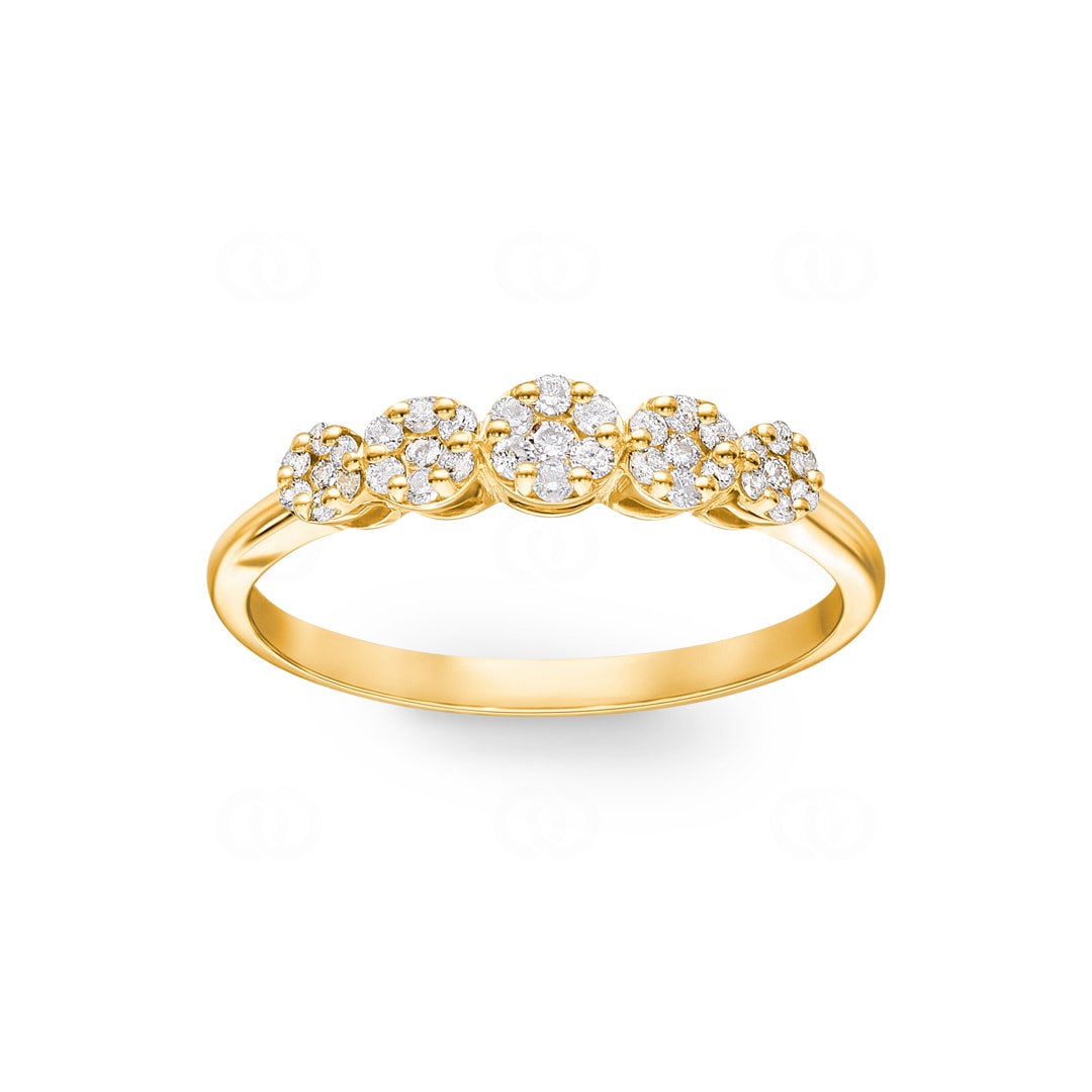 Verlobungsring 750/18 K Gelbgold mit Diamanten 0.23 ct H/si