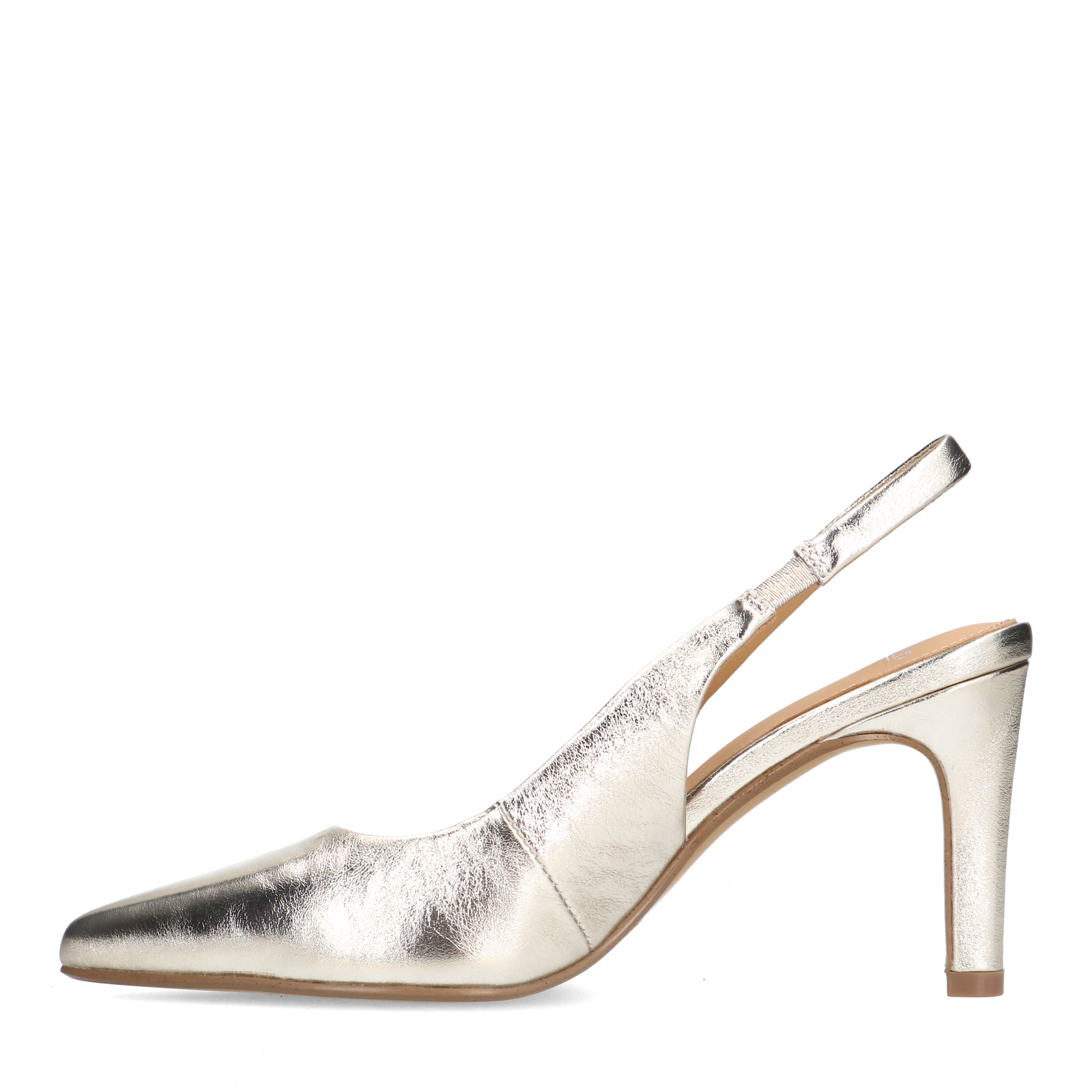 Goudkleurige leren slingbacks