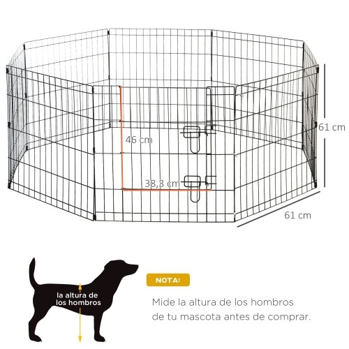 Cerca metálica PawHut para proteção de filhotes