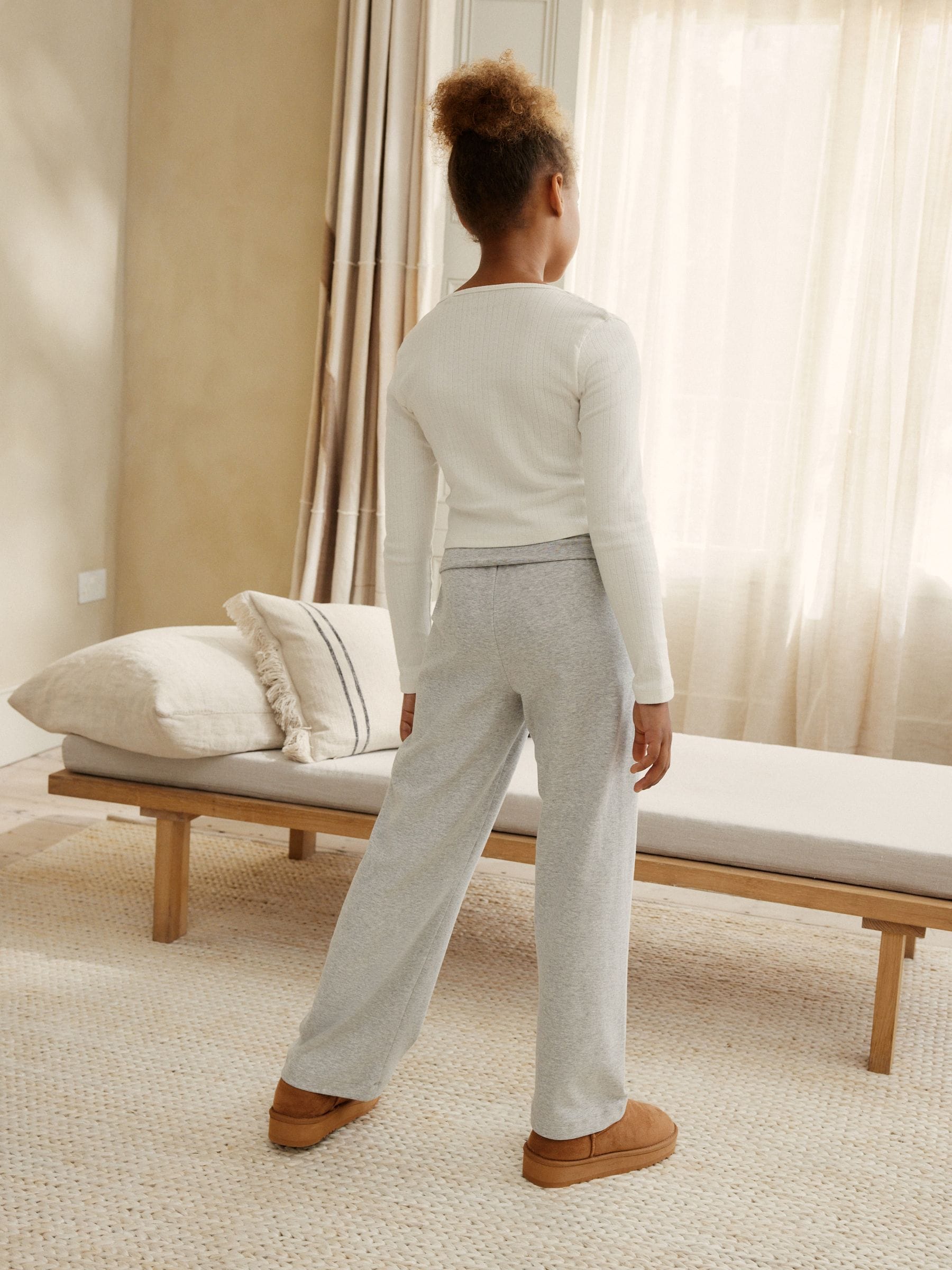 Grijs/ecru - Soft Folded Waistband Pyjamas (6-16yrs)