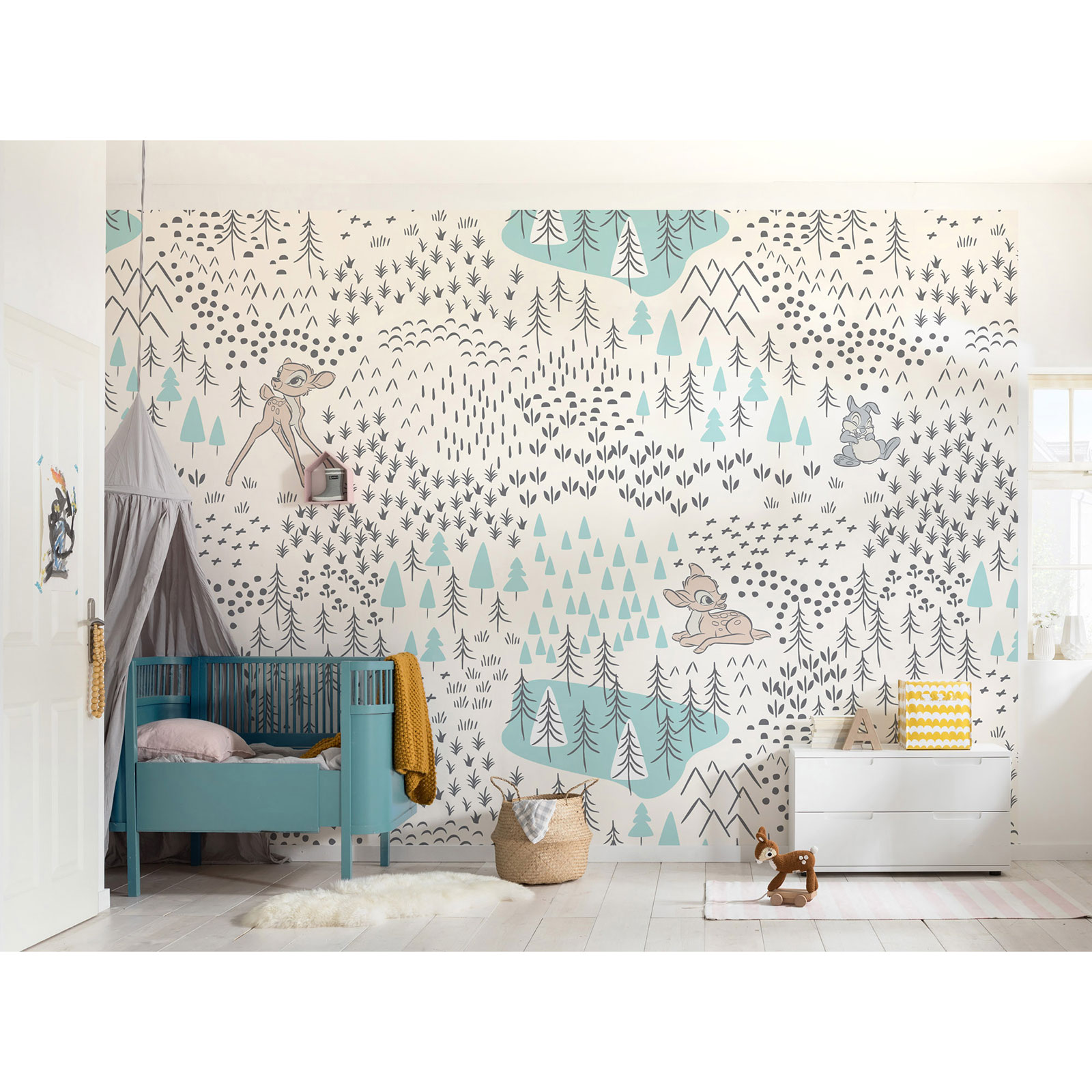Vlies-Fototapete BAMBI WOODLAND - bunt - 400x280 cm