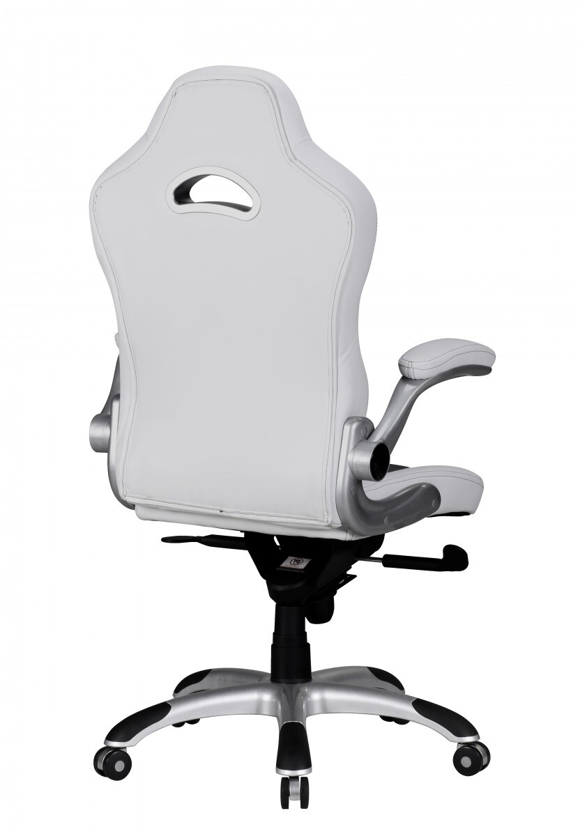 KADIMA DESIGN Chefsessel BISATZIO, ergonomisch, Kopfstütze, klappbare Armlehnen, bis 120 kg, Schwarz/Grau